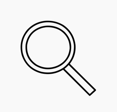 Magnifying glass icon on a white background for search concept
