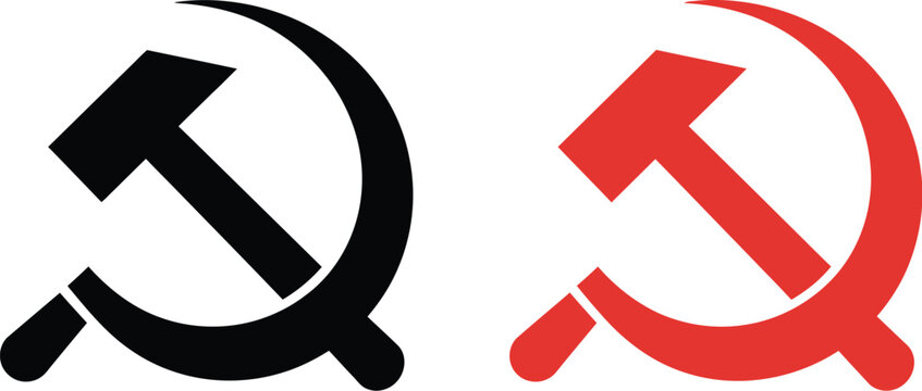 Hammer and sickle vector illustration eps file representing communism symbol, Soviet emblem, revolutionary ideology, political history, and coat of arms design.