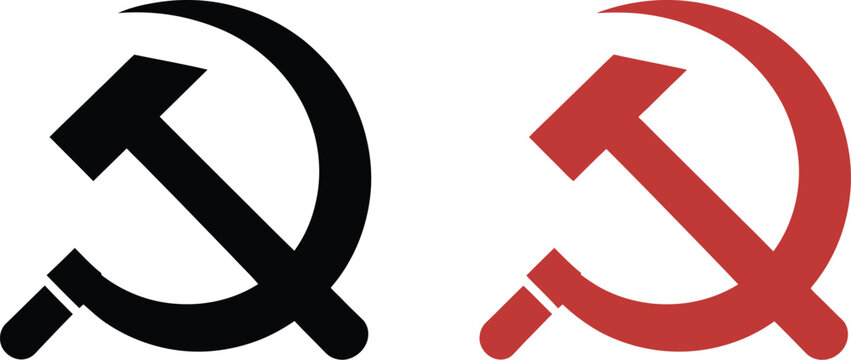 Hammer and sickle vector illustration eps file representing communism symbol, Soviet emblem, revolutionary ideology, political history, and coat of arms design.