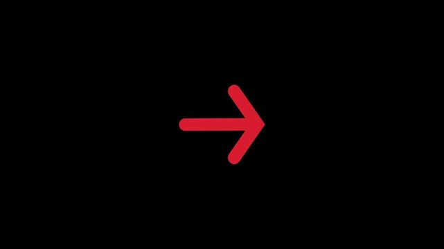 Simple red arrow icon pointing to the right on a black background