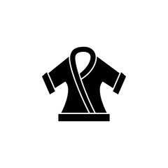 This is a minimalist vector illustration of a bath robes icon, featuring a simple, clean, and solid glyph style. The icon can be used as a symbol, sign, or logo © Ris_aris