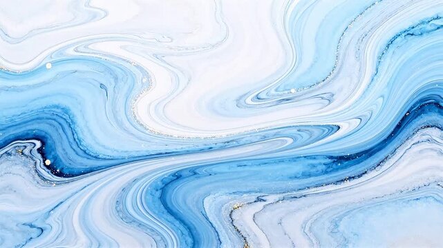 Abstract blue and white swirling patterns