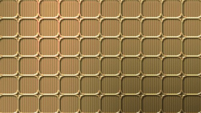 Abstract Gold Geometric Grid Pattern Background Animation with Luxury Metallic Texture Seamless Horizontal Moving Loop 4K