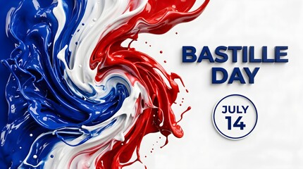 Bastille Day, French National Holiday, July 14, Red White Blue Celebration