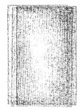 detail scan of a distressed ink pad impression on rough paper, isolated as a transparent PNG asset. 