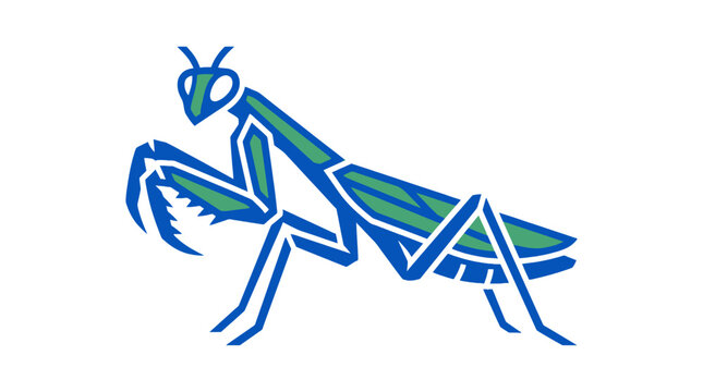 Stylized Praying Mantis Profile Logo