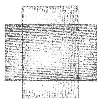 Black Grunge Stamp Texture Cross Shape Isolated PNG Overlay