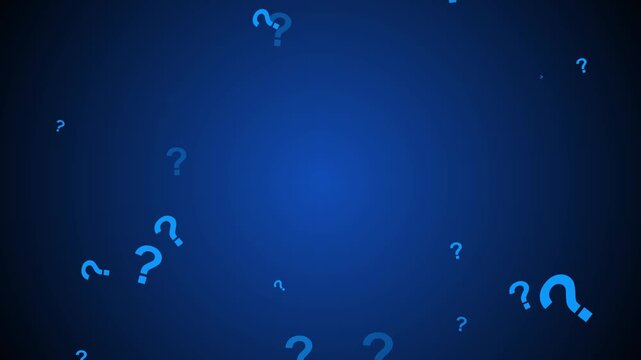 Cartoon comic questions marks flying animated. 4k quality animation video.