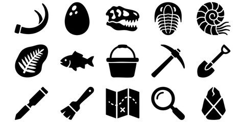 Fossil hunting adventure with tools and discoveries in a natural outdoor setting © Dhani