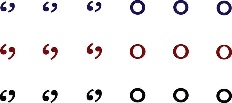 Quotation vector mark set with classic punctuation symbols