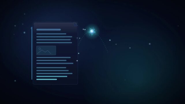 Digital user interface showing artificial intelligence analyzing document and extracting key points