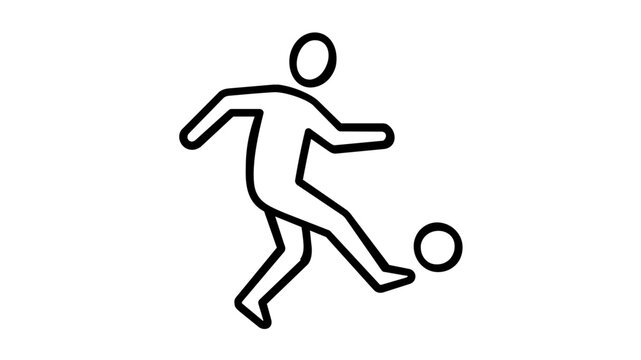 Clean flat vector line icon of a passing soccer player, ideal for tactic boards, training apps, match previews, and team play diagrams.