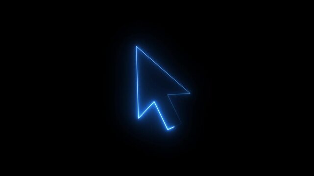 computer mouse cursor click slanted arrow pointer.4k motion graphics video animation