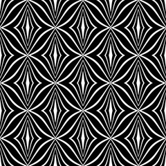 Fototapeta premium Abstract Seamless Geometric Diamonds Black and White Pattern.