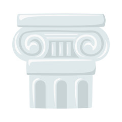 Fototapeta premium Flat Vector Illustration of an Ancient Greek Ionic Column Emoji