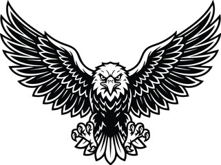 Fototapeta premium Vector eagle with spread wings