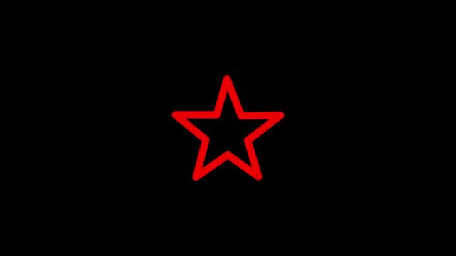 Glowing star Icon tool Flat Style outline.4k motion graphics video animation
