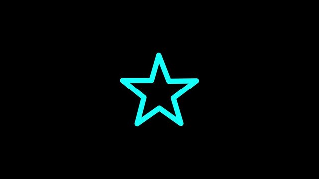 Glowing star Icon tool Flat Style outline.4k motion graphics video animation
