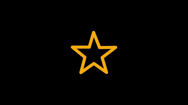 Glowing star Icon tool Flat Style outline.4k motion graphics video animation