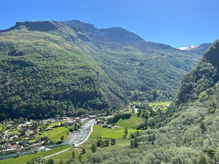 Naklejka premium beautiful scenery in Brekkefossen, Flåm, Norway