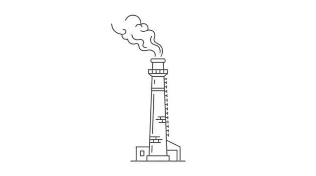 Industrial chimney emitting smoke vector illustration