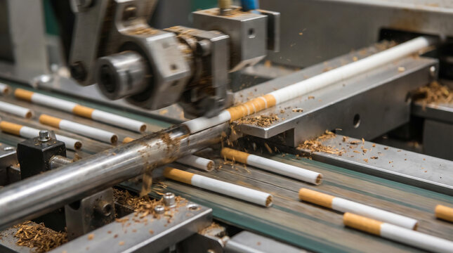 Automated Cigarette Production Line Assembling Filtered Cigarettes with Tobacco