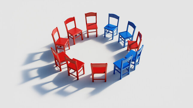 Social Alienation, Exclusion and Intolerance Concept with Symbolic 3D Human Figures, Discrimination and Isolation Illustration