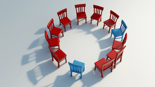 Social Alienation, Exclusion and Intolerance Concept with Symbolic 3D Human Figures, Discrimination and Isolation Illustration