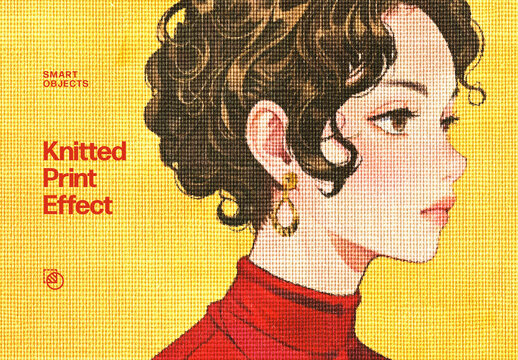 Knitted Photo Effect For Poster And Social Media Design