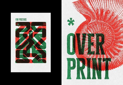 Vertical Overprint Effect For Poster And Print Design