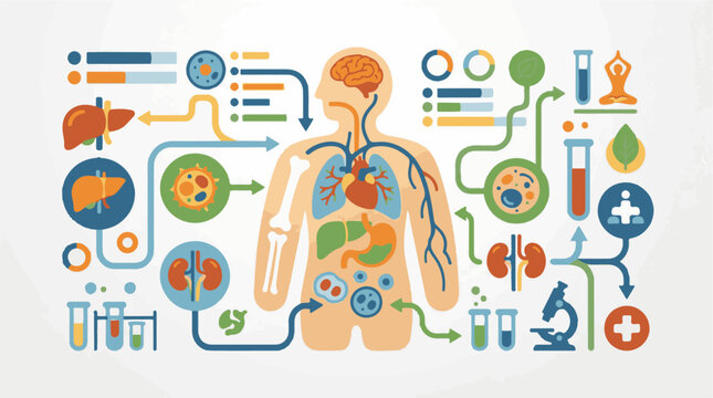 Infographic of human organs scientific elements and health symbols