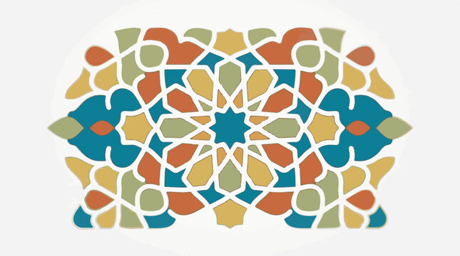 Intricate geometric pattern in earthy tones on white background