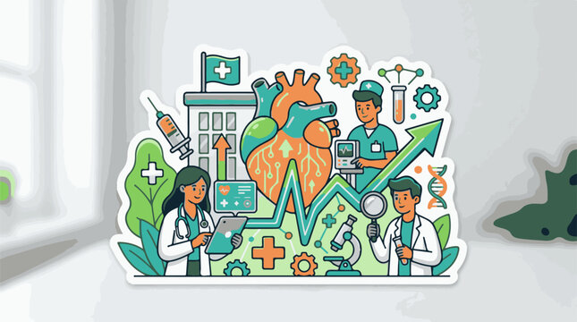 Medical professionals collaborating on heart health research and advancement