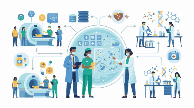 Medical research and diagnostics with MRI lab work and data analysis