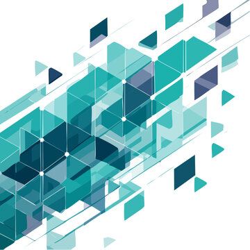 Isometric geometric cubes and polygons wireframe vector