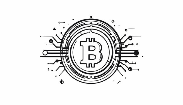 Bitcoin cryptocurrency symbol icon design.