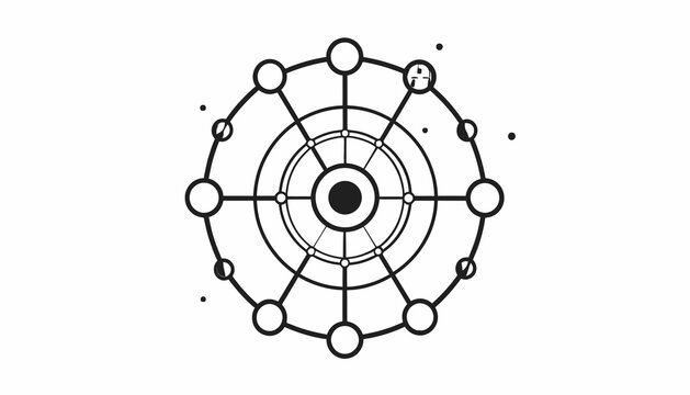 Atomic Structure Model Diagram Illustration.