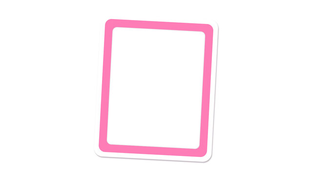 Pink and white frame on transparent background texture