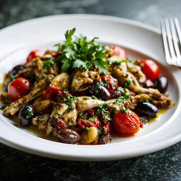 Mediterranean Chicken with Olives Tomatoes and Herbs &ndash; AI Generative