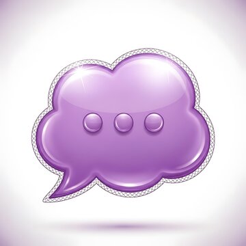 Vibrant Purple Speech Bubble: Digital Art with Glossy Shine