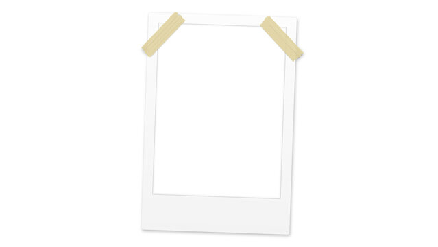 white polaroid photo with transparent background texture