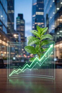 Green Sustainable Investment Growth and Eco Finance Business Concept
