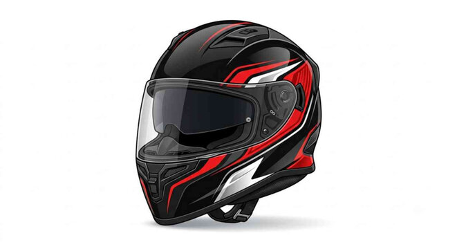 Sport motorcycle full face helmet vector illustration on white background