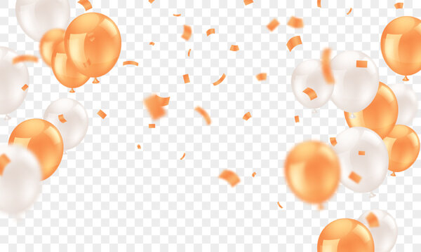 This beautiful banner background template, featuring 3D orange and white balloons, is perfect for decorating parties and various festivals.