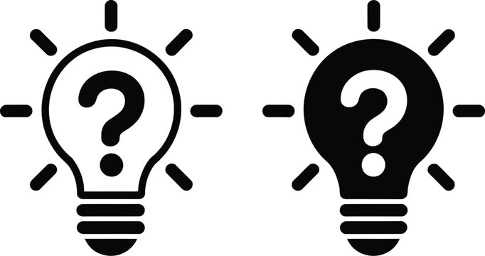 Lightbulb vector icon set creative idea question symbol