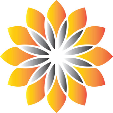 Sunburst Floral Mandala Gradient Decorative Vector Design