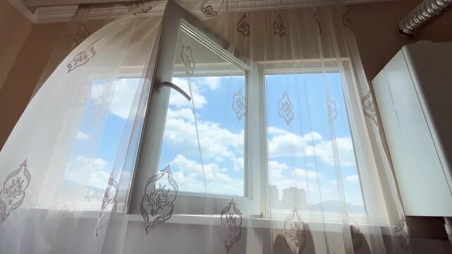 Bright airy apartment window ideal for real estate rental marketing