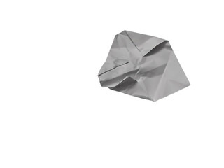 Naklejka premium Crumpled gray paper ball with creases