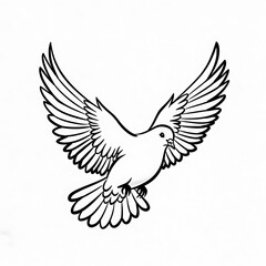 Fototapeta premium Ink wash freedom: a dove's powerful ascent.