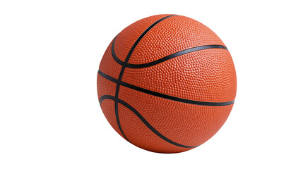 Fototapeta premium Orange textured basketball with black lines, isolated on transparent background